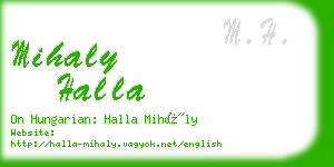 mihaly halla business card